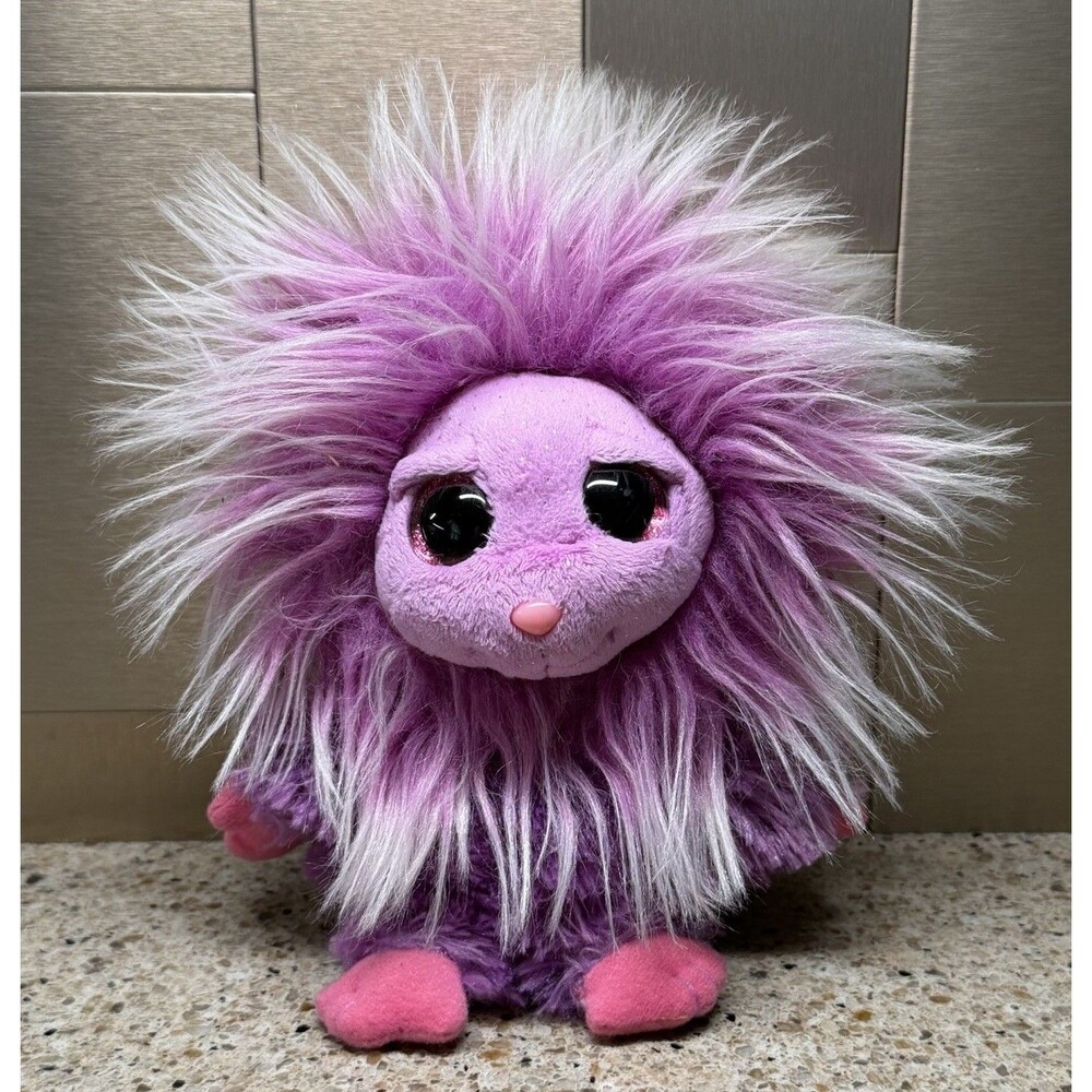 Ty Zwippy Monster Frizzys Purple Plush Stuffed Animal Big Eyes 2015 8"